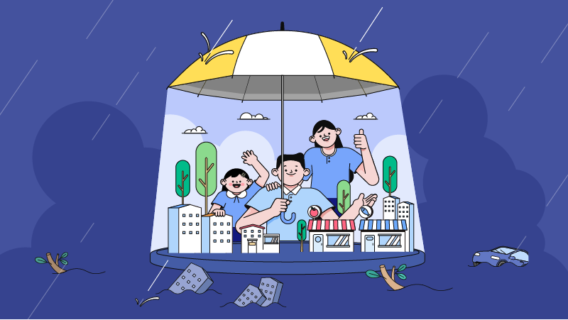 비공개: [디자인 작업요청] 풍수해·재해 대비 필수! 소상공인 보험 가입 가이드